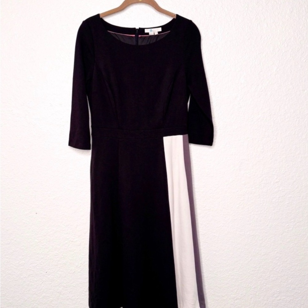 BODEN CLAUDIA PONTE MIDI COLOR BLOCK DRESS SZ 8P - Picture 2 of 3